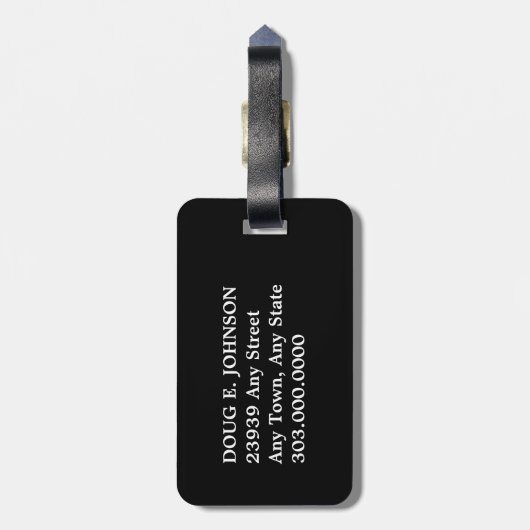 Beer met rode zwarte buffelplaat bagagelabel (Achterkant verticaal)