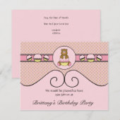 Beer met roze cupcake diamonds kaart (Voorkant / Achterkant)