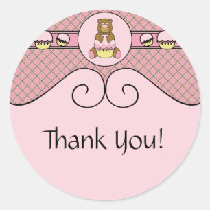 Beer met roze cupcake roze wafel kegel Sticker