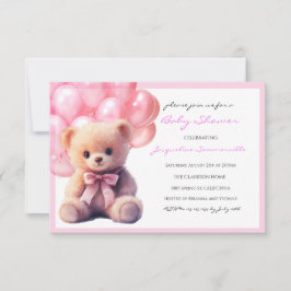 Beer met roze strik baby shower Het is een meisje