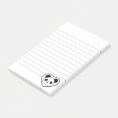 Beer met rubber gestampt panda en hartritme gelami post-it® notes (Schuin)