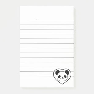 Beer met rubber gestampt panda en hartritme gelami post-it® notes