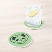 Beer met rubberstop en hart zandsteen onderzetter (Zijkant)