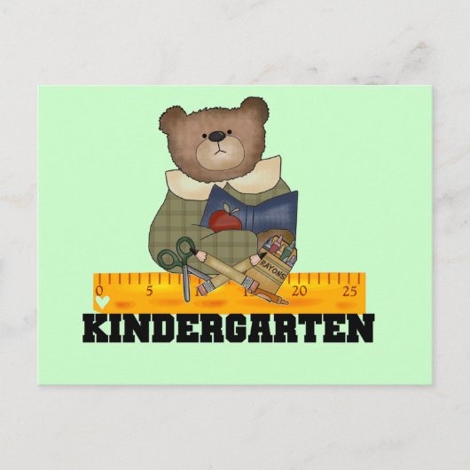 Beer met Ruler Kindergarten Tshirts en Gifts Briefkaart (Voorkant)