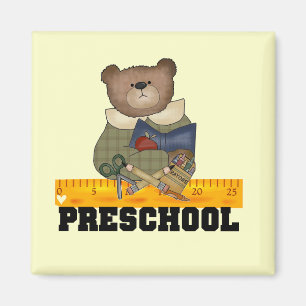 Beer met Ruler Preschool-overhemden en cadeaus Magneet