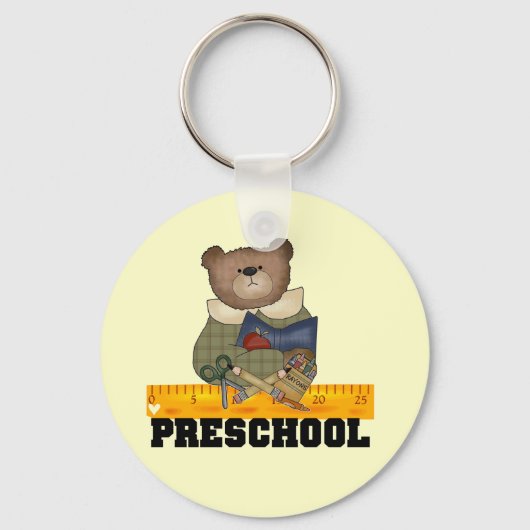Beer met Ruler Preschool-overhemden en cadeaus Sleutelhanger (Voorkant)