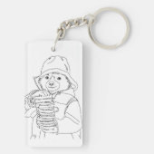 Beer met sandwiches sleutelhanger (achterkant)