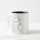 Beer met sandwiches tweekleurige koffiemok (Voorkant links)