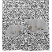 Beer met schotelgordijnband douchegordijn (Voorkant)