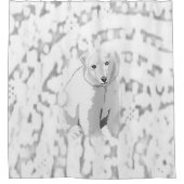 Beer met schotelgordijnband douchegordijn (Voorkant)