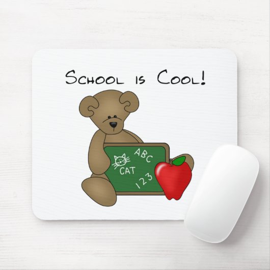 Beer met schrijfbordschool is kool muismat (Met muis)
