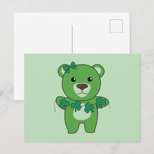Beer met shamrocken: verkuildieren voor Briefkaart (Voorkant / Achterkant)