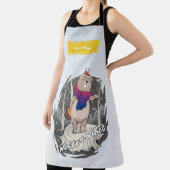 Beer met sjaal in biseksuele vlagkleuren schort (Insitu)