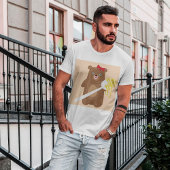 Beer met T-shirt honing