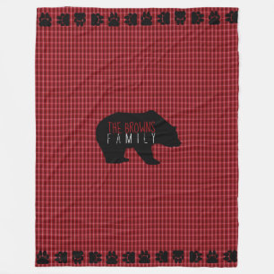 Beer met taaklettenstijl fleece deken