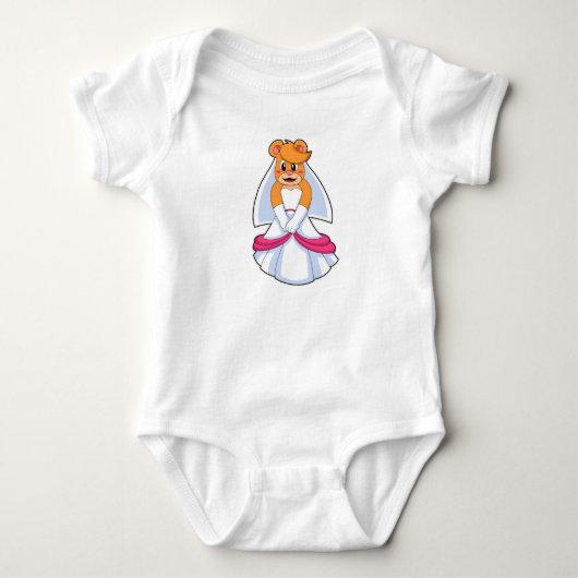 Beer met Trouwjurk & Sluier Romper (Voorkant)