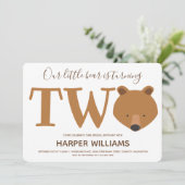 Beer met twee dieren tweede geboorte kaart (Staand voorkant)