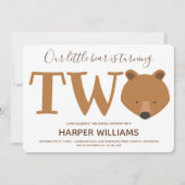 Beer met twee dieren tweede geboorte kaart (Voorkant)