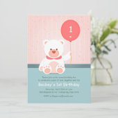 Beer met uitnodiging tot ballon (Staand voorkant)