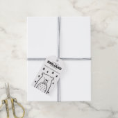 Beer met vlinderdas, cadeaukaartjes cadeaulabel (Met Touw)