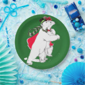 Beer met whimsical Skating Polar Papieren Bordje (Feest)