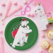 Beer met whimsical Skating Polar Papieren Bordje (Feest)