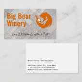 Beer met wijnfles | houten planken visitekaartje (Voorkant / Achterkant)