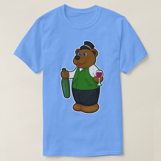 Beer met wijnglazen Wijnfles T-shirt (Design voorkant)