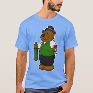 Beer met wijnglazen Wijnfles T-shirt
