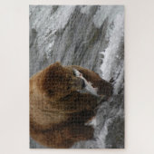 Beer met zalm, Brooks Herfsten Alaska Legpuzzel (Verticaal)