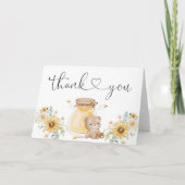 Beer met zonnebloemen bedankt kaart (Voorkant)