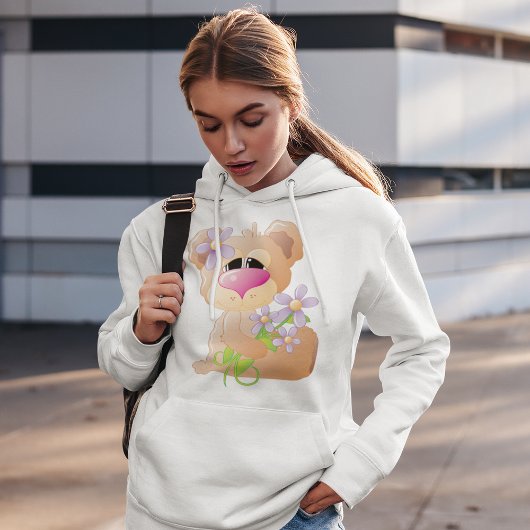 Beer met zonnebloemen hoodie