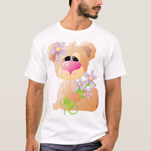 Beer met zonneschijnbloemen t-shirt