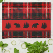 Beer met zwarte cabine theedoek (Gevouwen)