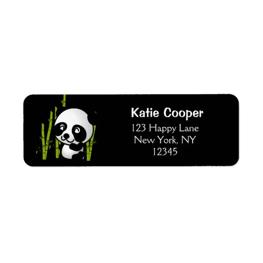 Beer met zwarte en witte panda in een bamboegroef etiket (Voorkant)