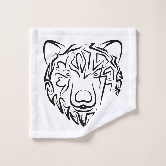 Beer met zwarte en witte tribale bad handdoek (Wasdoekje)