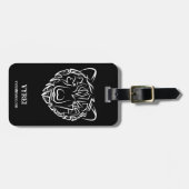 Beer met zwarte en witte tribale bagagelabel (Voorkant horizontaal)