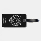 Beer met zwarte en witte tribale bagagelabel (Achterkant horizontaal)