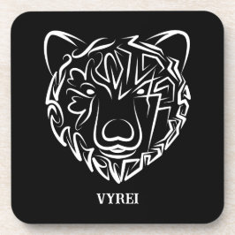 Beer met zwarte en witte tribale bier onderzetter