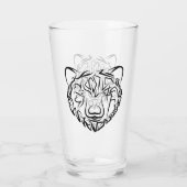 Beer met zwarte en witte tribale glas (Achterkant)