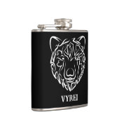 Beer met zwarte en witte tribale heupfles (Rechts)