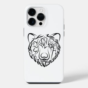Beer met zwarte en witte tribale iPhone 14 pro max hoesje