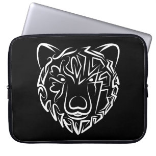 Beer met zwarte en witte tribale laptop sleeve