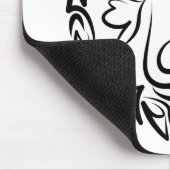 Beer met zwarte en witte tribale muismat (Hoek)