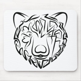 Beer met zwarte en witte tribale muismat