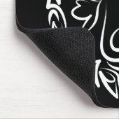 Beer met zwarte en witte tribale muismat (Hoek)