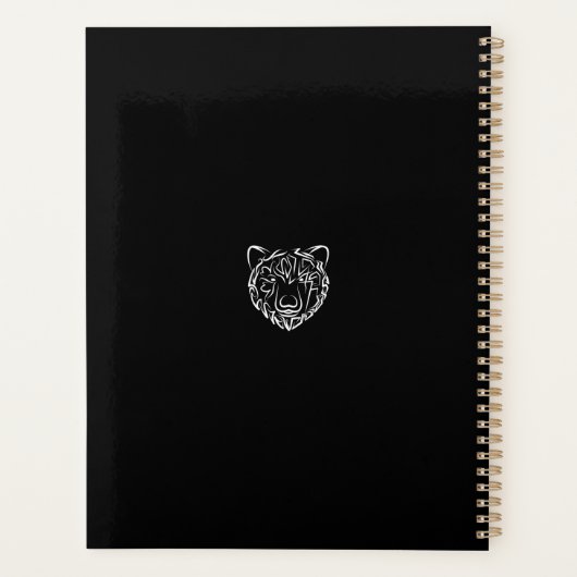 Beer met zwarte en witte tribale planner (Achterkant)