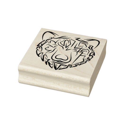 Beer met zwarte en witte tribale rubberstempel (Stempel)