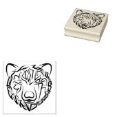 Beer met zwarte en witte tribale rubberstempel (Gestempeld)