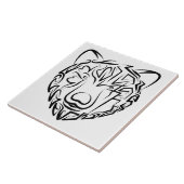 Beer met zwarte en witte tribale tegeltje (Zijkant)